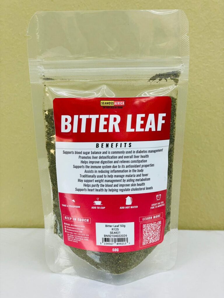 50g pack of dried Bitter Leaf for natural detox - Seamoss Africa 2026