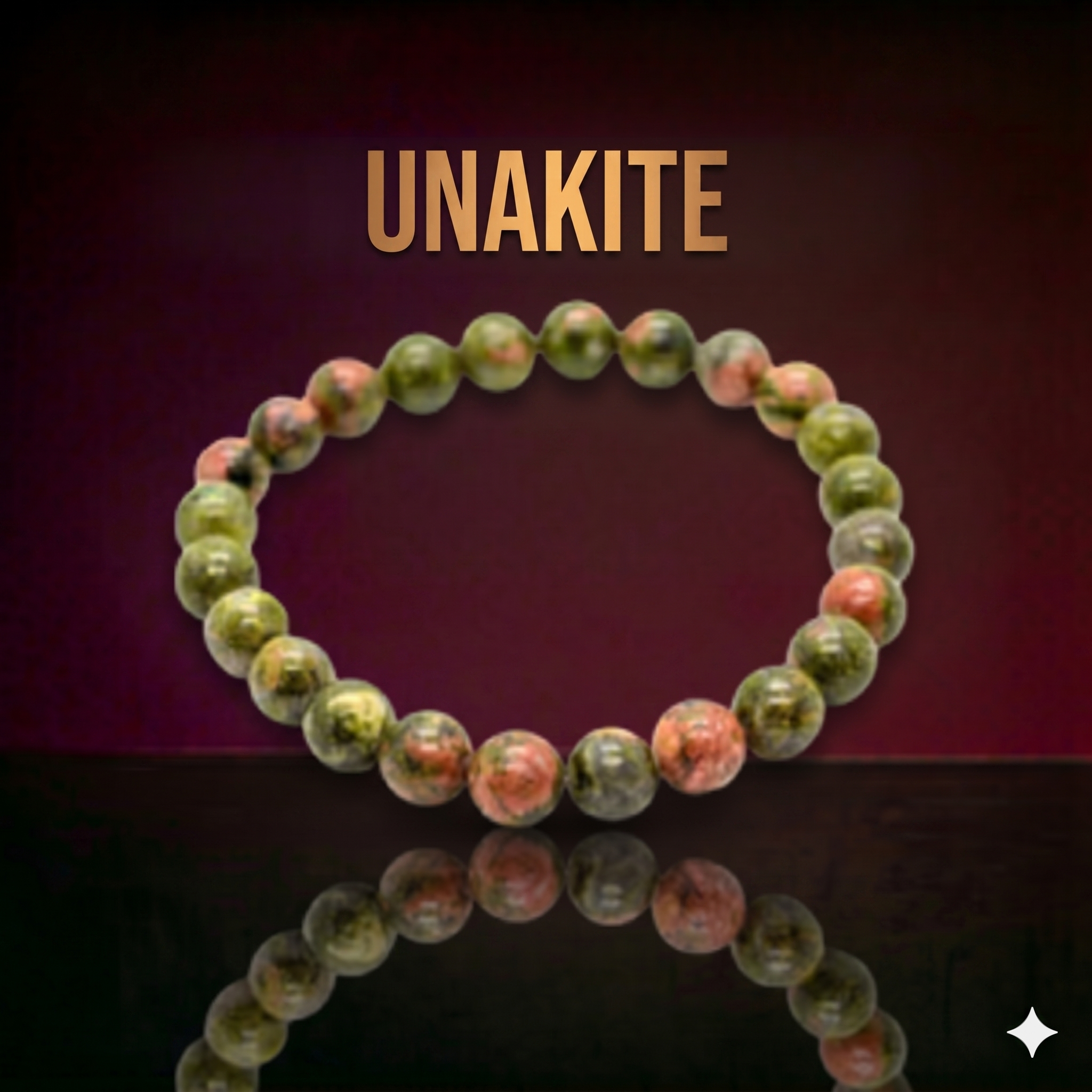 A high-quality, authentic Unakite crystal from Seamoss Africa, used for grounding and heart chakra healing.