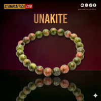 A high-quality, authentic Unakite crystal from Seamoss Africa, used for grounding and heart chakra healing.