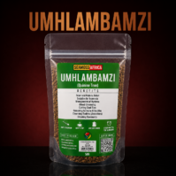 A bottle of pure Umhlambamanzi Quinine Tree from Seamoss Africa, used for deep systemic detoxification, immune fortification, and physical revitalization.