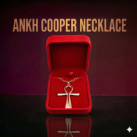 A bottle of pure Ankh Copper Necklace from Seamoss Africa, used for spiritual grounding and energy balance.