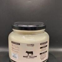 jar of pure Beef Tallow 500g from Seamoss Africa, used for skin care and cooking.
